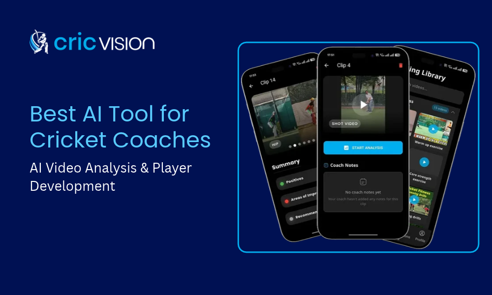 CricVision is the best AI tool for cricket coaches, offering video analysis, player performance tracking, and actionable feedback to improve player development.
